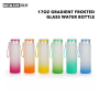 Wealthysub China warehouse sublimation 17oz Gradient Frosted Glass Water Bottle